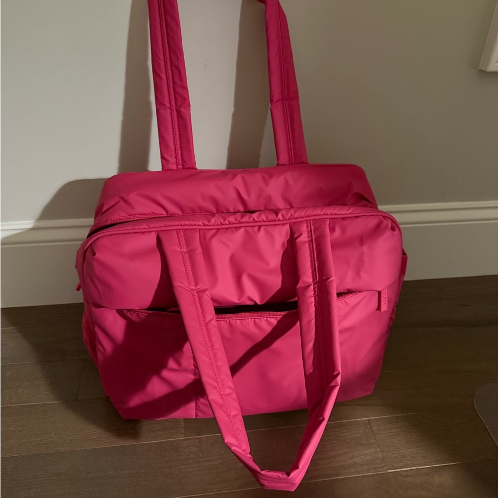 Hot Pink Travel Tote with Detachable Strap - Picture 5 of 5